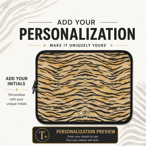 Personalized Velvet Tiger Laptop Sleeve