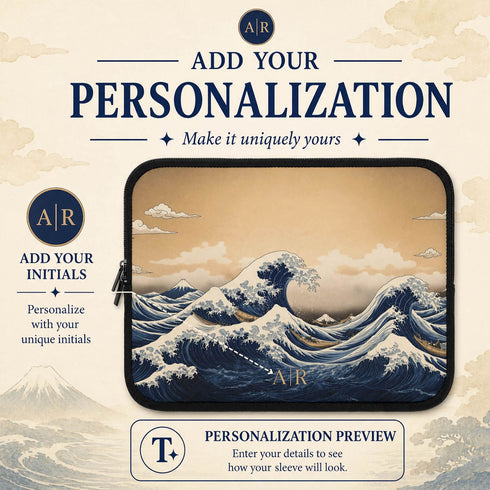 Personalized The Great Wave off Kanagawa Laptop Sleeve