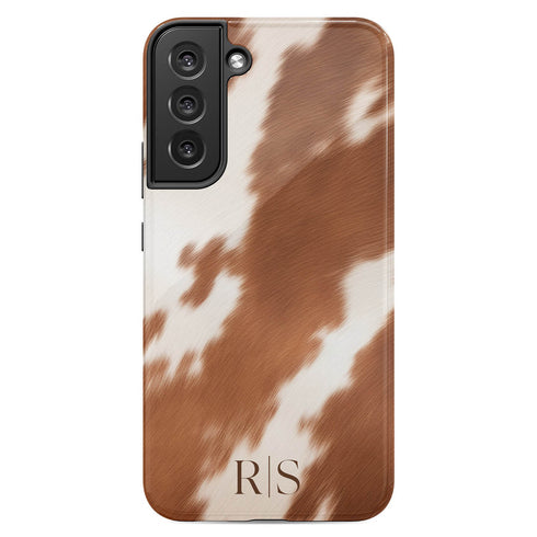 Custom Initials Cowhide Galaxy Case