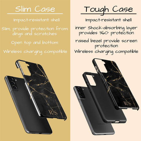 Custom Initials Marble Galaxy Case