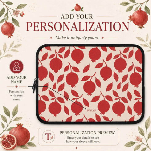 Personalized Pomegranate Bloom Laptop Sleeve