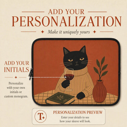 Personalized Zen Cat Laptop Sleeve