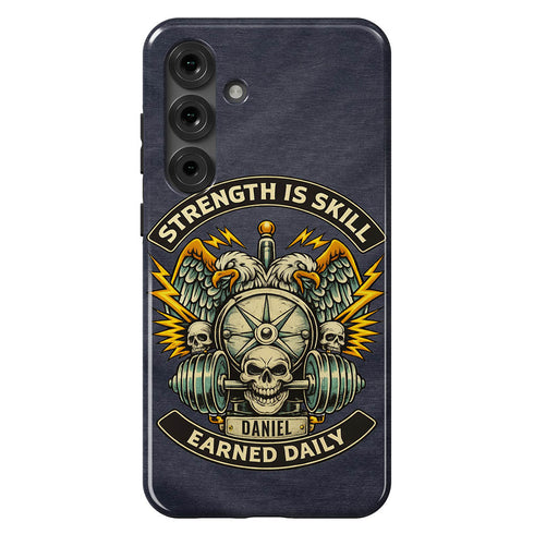 Personalized Gym Rat Strength is Skill Galaxy Case