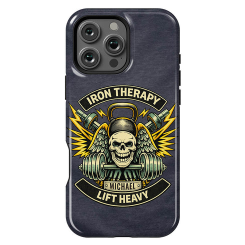 Personalized Gym Rat Iron Therapy iPhone Case