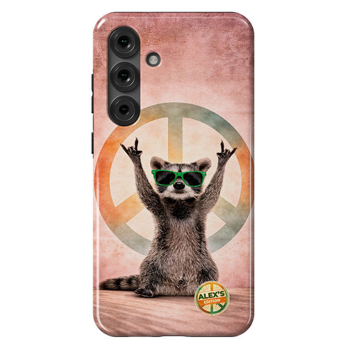 Personalized Groovy Raccoon Galaxy Case