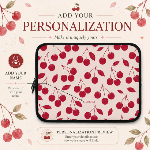Personalized Cherry Pair Laptop Sleeve