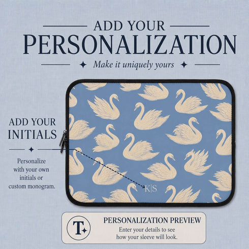 Personalized Swan Lake Laptop Sleeve