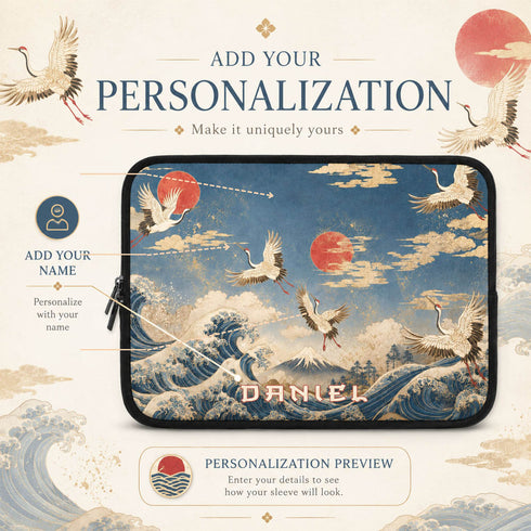 Personalized Cranes of Fuji Laptop Sleeve