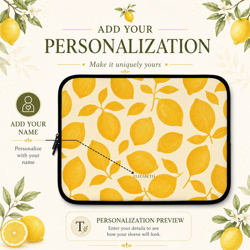 Personalized Amalfi Lemons Laptop Sleeve