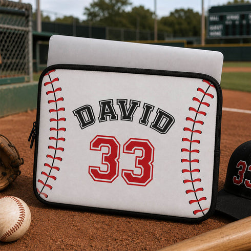 Personalized Baseball Laptop Sleeve