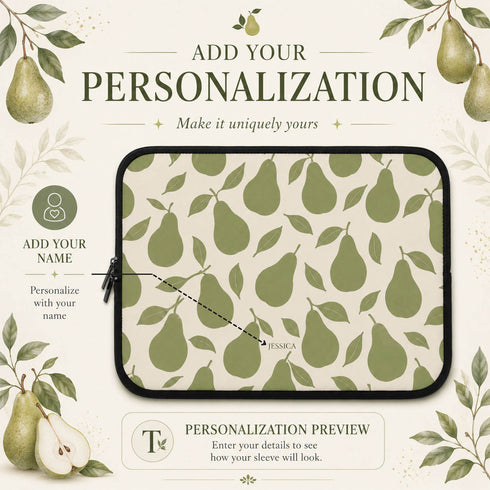 Personalized Pear Grove Laptop Sleeve