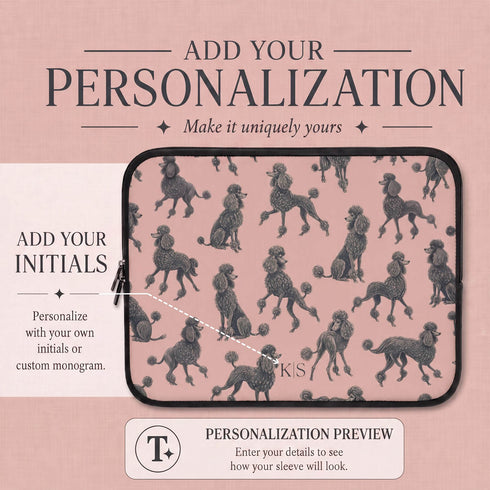 Personalized French Poodles Laptop Sleeve