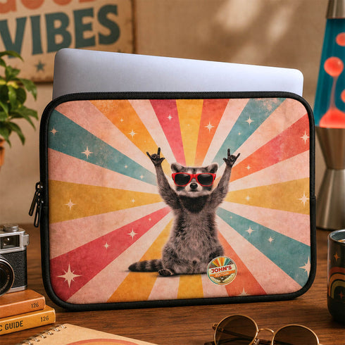 Personalized Groovy Raccoon Laptop Sleeve