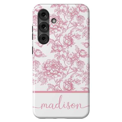 Custom Name French Toile De Jouy Galaxy Case V2