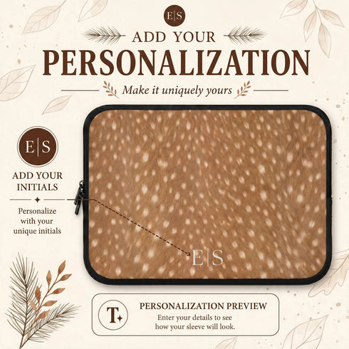 Personalized Spotted Deer Fur Laptop Sleeve