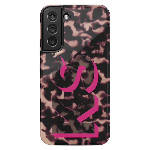 3D Camo Initials Dark Tort Galaxy Case