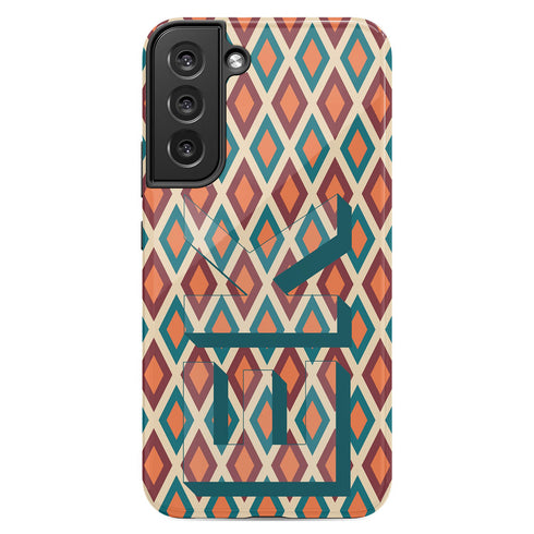 Retro Custom 3D Initials Galaxy Case