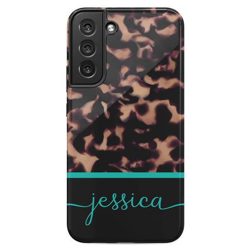 Custom Name Dark Tortoiseshell Galaxy Case