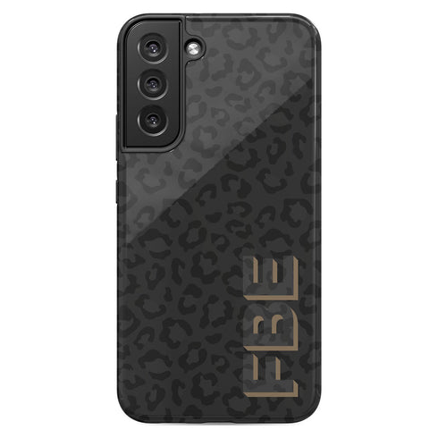 3D Custom Name Dark Leopard Galaxy Case