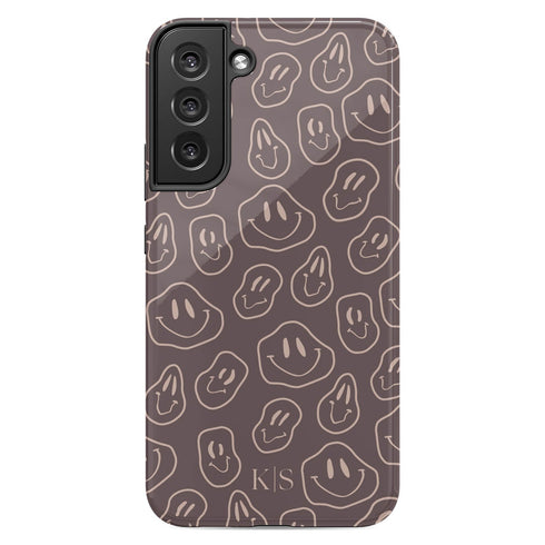 Melting Smiley Face Custom Initials Galaxy Case