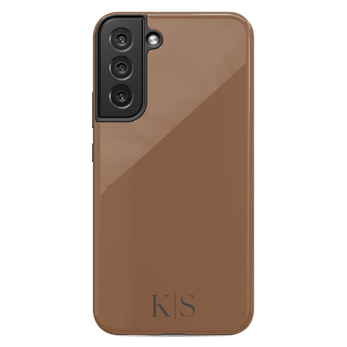 Custom Initials Earth Tones Monogram Galaxy Case - Dark