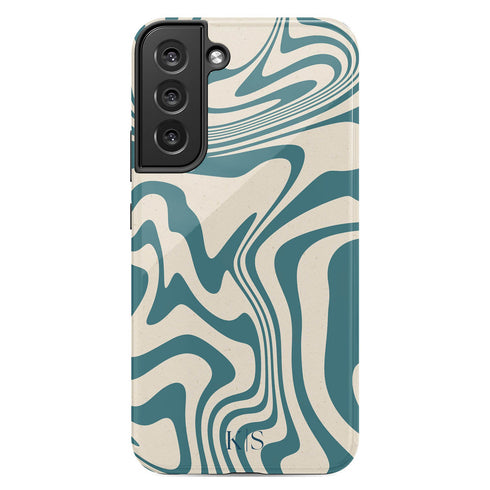 Custom Initials Swirl Wavy Marble Galaxy Case