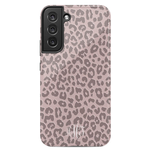 Nude Leopard Custom Monogram Galaxy Case