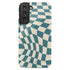 Custom Initials Wavy Groovy Checkerboard Galaxy Case