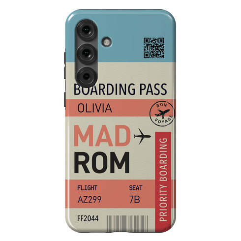 Personalized Tropical Getaway Boarding Pass Galaxy Case