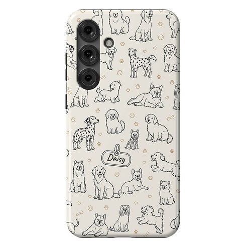 Personalized Dog Doodle Tag Galaxy Case