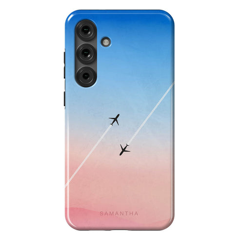 Personalized Pastel Gradient Sky Airplane Galaxy Case