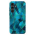 Custom Initials Blue Abstract Stained Glass Galaxy Case