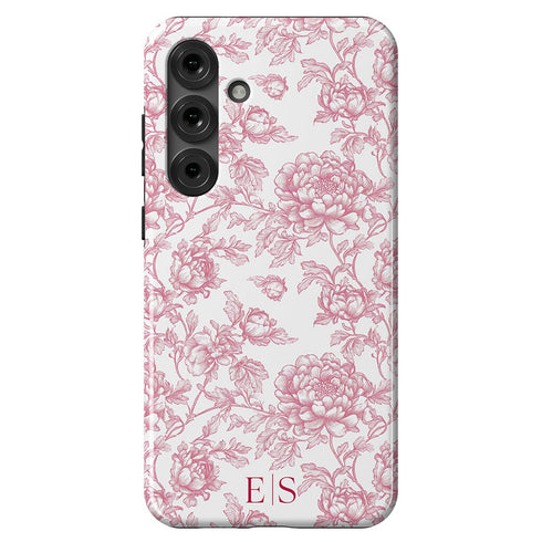 Custom Initials French Toile De Jouy Galaxy Case V1