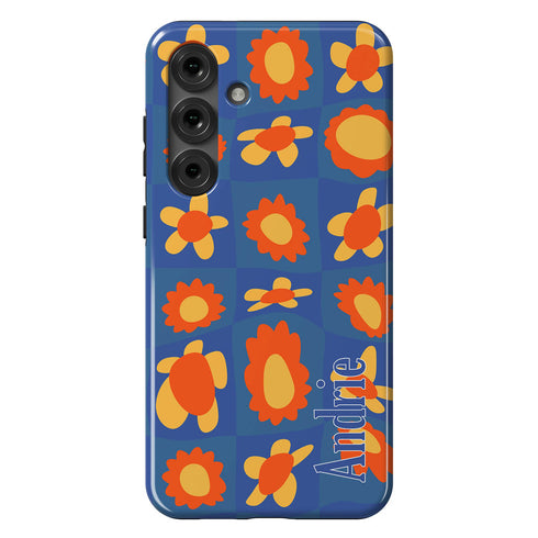Personalized Retro Warp Floral Groovy Galaxy Case