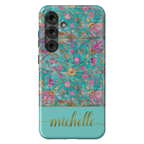 Custom Name Mandala Boho Floral Galaxy Case