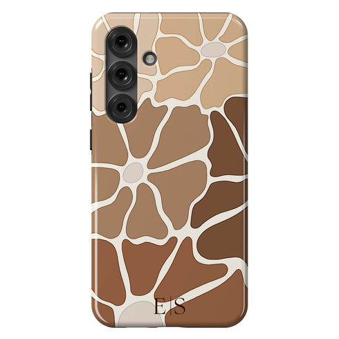 Custom Initials Abstract Flowers Galaxy Case - V2