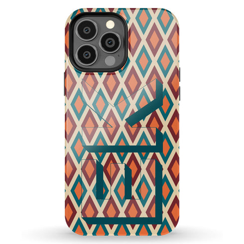 Retro Custom 3D Initials iPhone Case