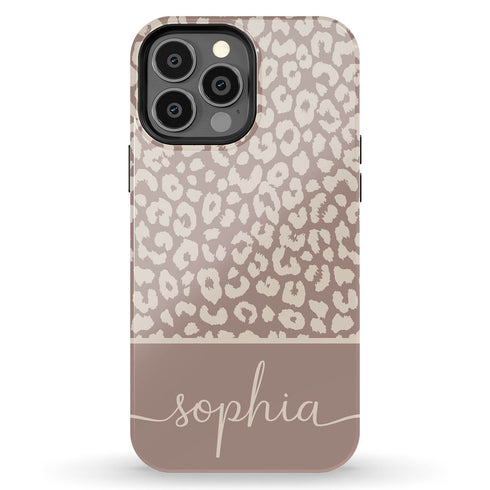 Boho Leopard Custom Name iPhone Case
