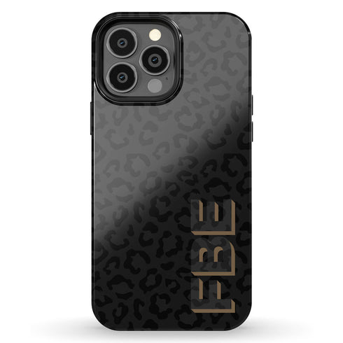 3D Custom Name Dark Leopard iPhone Case