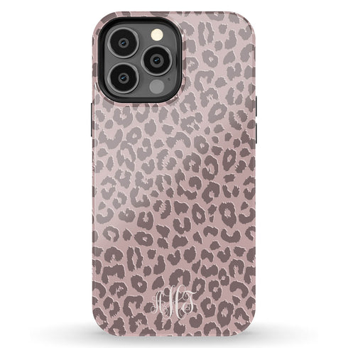Nude Leopard Custom Monogram iPhone Case
