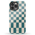 Custom Initials Retro Checkerboard iPhone Case