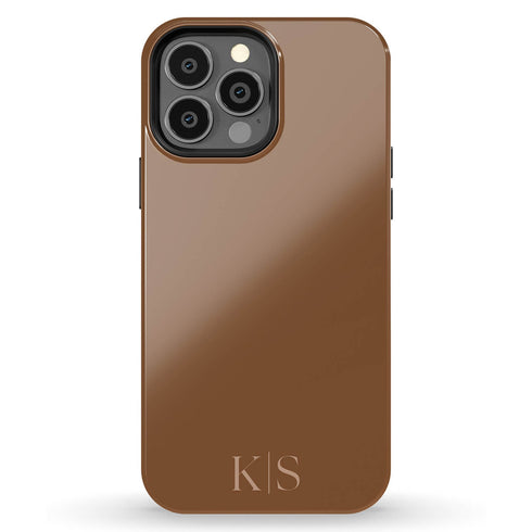 Custom Initials Earth Tones Monogram iPhone Case - Light