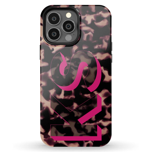 3D Camo Initials Dark Tort iPhone Case