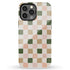 Custom Initials Watercolor Checkerboard iPhone Case