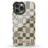 Custom Name Retro Geometric Checkerboard iPhone Case