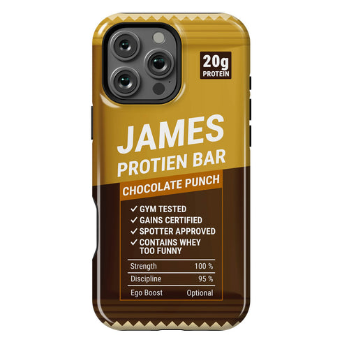 Personalized Gym Rat Protein Power Bar iPhone Case