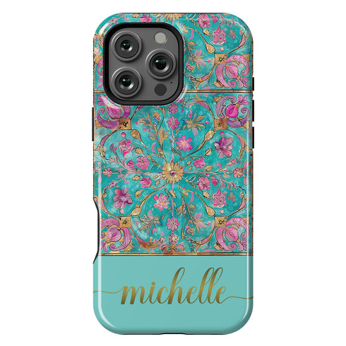 Custom Name Mandala Boho Floral iPhone Case
