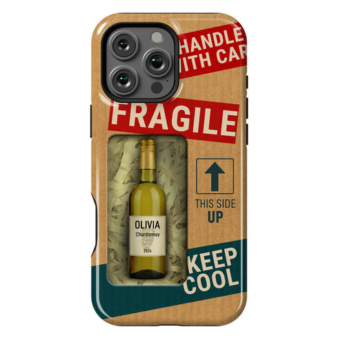 Personalized Fragile Wine Bottle iPhone Case