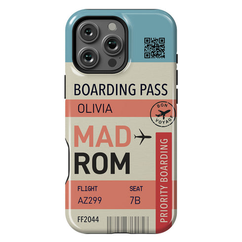 Personalized Tropical Getaway Boarding Pass iPhone Case