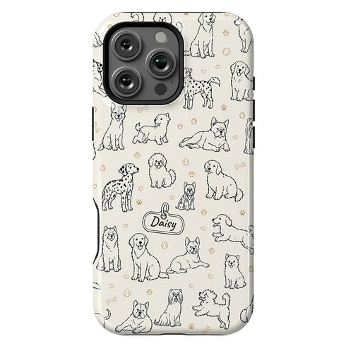 Personalized Dog Doodle Tag iPhone Case